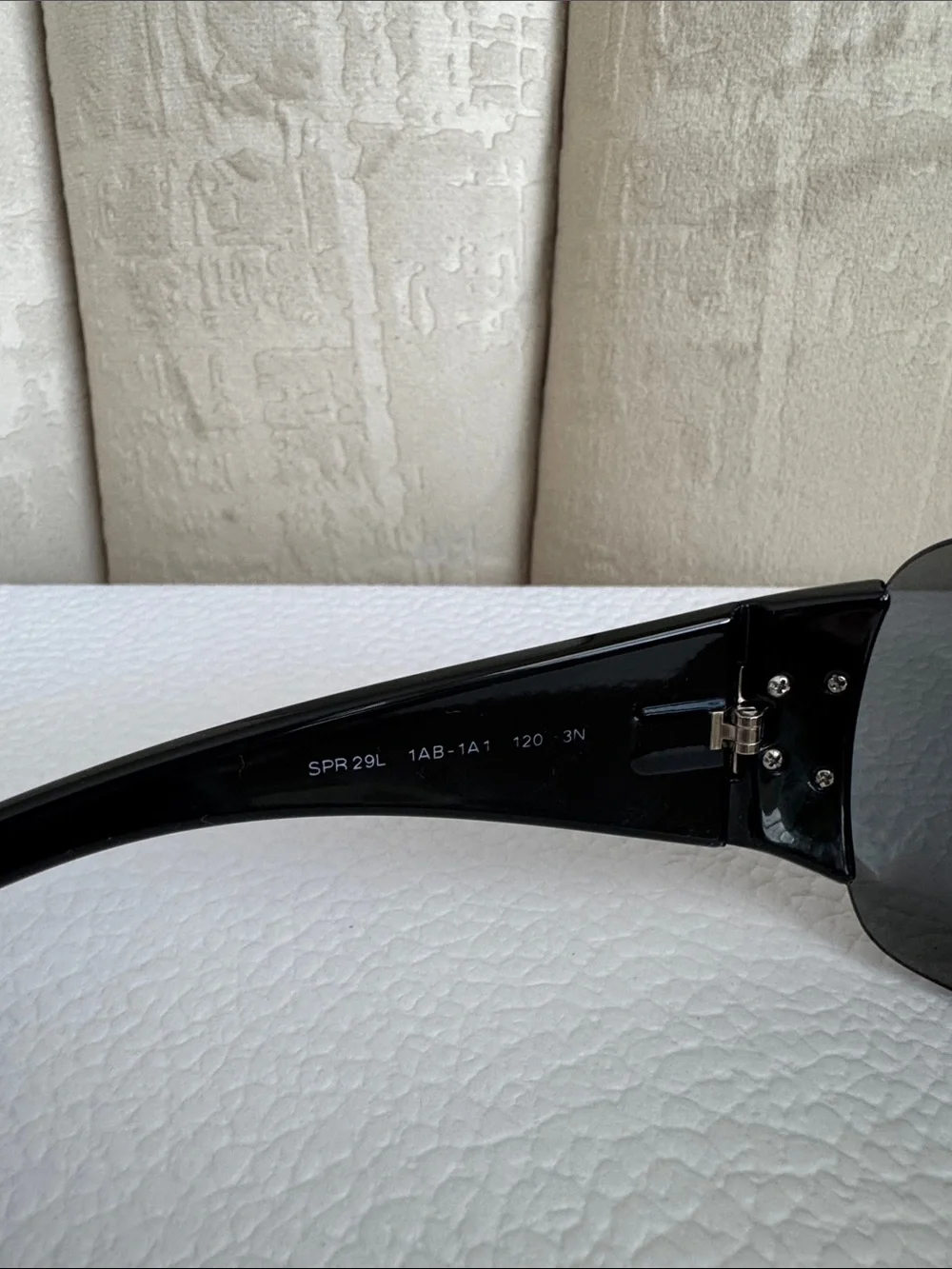 Prada Black Shield Sunglasses with Silver Stud Accents